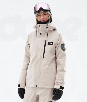 Beige Women's Dope Blizzard W Full Zip Ski Jackets | India_D1112