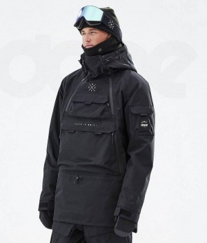 Black Men's Dope Akin Ski Jackets | India_D1700