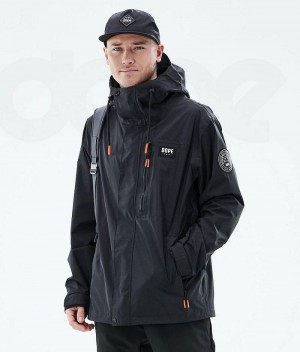 Black Men's Dope Blizzard Light Full Zip Outdoor Jackets | India_D2125