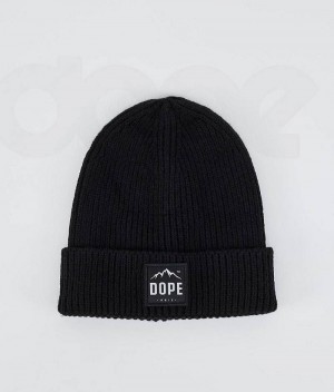 Black Men's Dope Ribbed Paradise Beanies | India_D2242