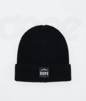 Black Men's Dope Ribbed Paradise Beanies | India_D1894