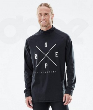 Black Men's Dope Snuggle Base Layer Tops | India_D1165