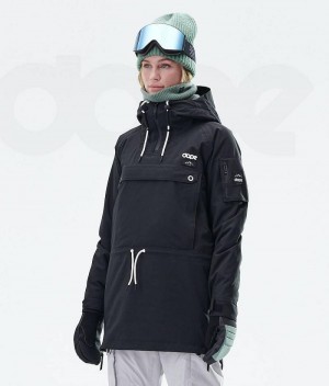 Black Women's Dope Annok Long W Snowboard Jackets | India_D1502