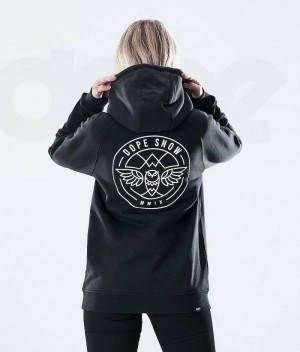 Black Women's Dope Regular Hoodies | India_D1587