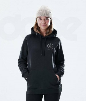 Black Women's Dope Regular Hoodies | India_D1698