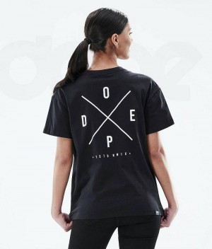 Black Women's Dope Regular T-shirts | India_D1219