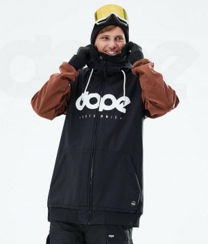 Black / Brown Men's Dope Standard DO Snowboard Jackets | India_D2495