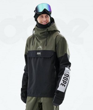 Black / Olive Men's Dope Blizzard LE Snowboard Jackets | India_D2341