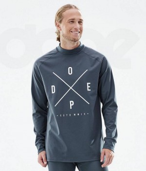 Blue Men's Dope Snuggle Base Layer Tops | India_D2313