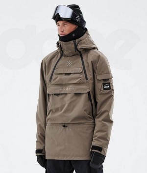 Brown Men's Dope Akin Ski Jackets | India_D1229