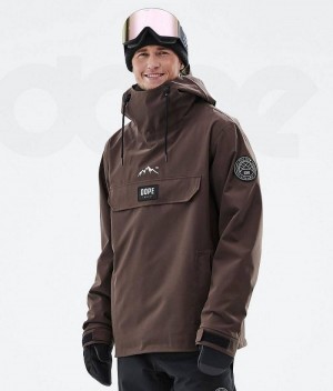 Brown Men's Dope Blizzard Ski Jackets | India_D2148