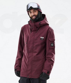 Burgundy Men's Dope Adept Ski Jackets | India_D1775