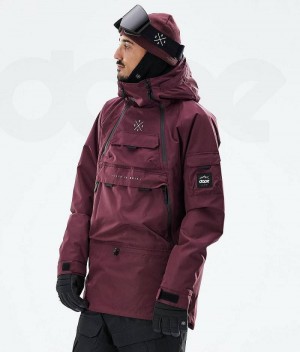 Burgundy Men's Dope Akin 2021 Snowboard Jackets | India_D1374