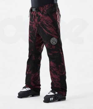 Burgundy Men's Dope Blizzard 2021 Ski Pants | India_D2137