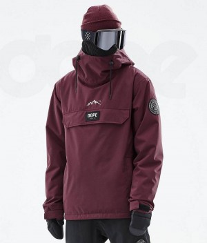 Burgundy Men's Dope Blizzard Snowboard Jackets | India_D2244