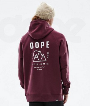 Burgundy Men's Dope Common Hoodies | India_D1329