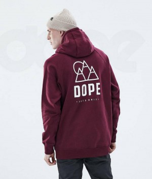 Burgundy Men's Dope Daily Hoodies | India_D1126