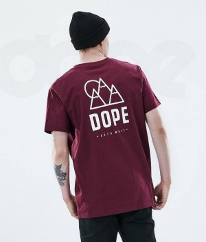 Burgundy Men's Dope Daily T-shirts | India_D2376