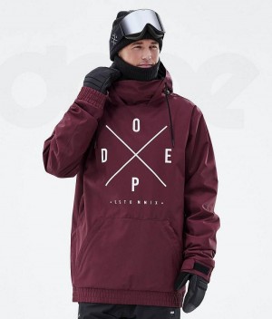 Burgundy Men's Dope Migoo Ski Jackets | India_D1018