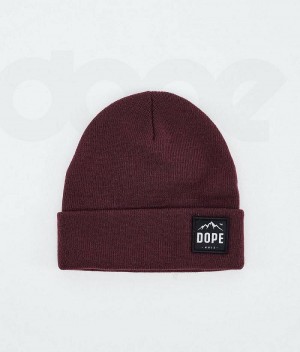 Burgundy Men's Dope Paradise Beanies | India_D1859