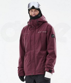 Burgundy Men's Dope Ranger Snowboard Jackets | India_D2083