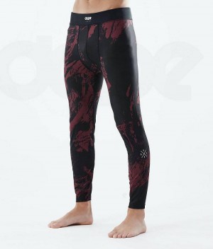 Burgundy Men's Dope Snuggle Base Layer Pants | India_D2438