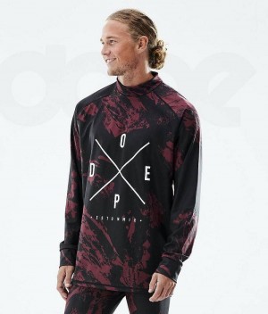 Burgundy Men's Dope Snuggle Base Layer Tops | India_D1738