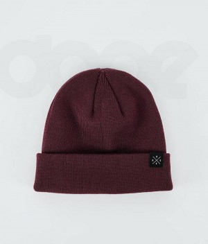 Burgundy Men's Dope Solitude Beanies | India_D2406