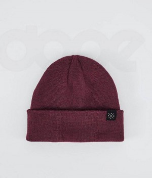 Burgundy Men's Dope Solitude Beanies | India_D1021