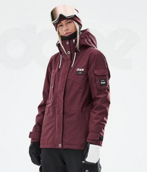 Burgundy Women's Dope Adept W 2021 Ski Jackets | India_D1151