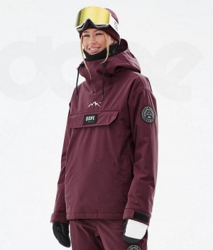 Burgundy Women's Dope Blizzard W Snowboard Jackets | India_D1642