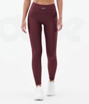 Burgundy Women's Dope Lofty Leggings | India_D1497