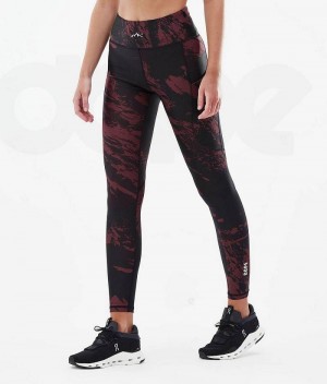 Burgundy Women's Dope Lofty Tech Leggings | India_D2261