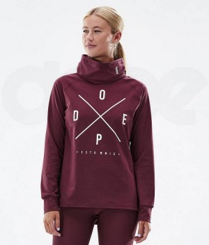 Burgundy Women's Dope Snuggle W Base Layer Tops | India_D1730