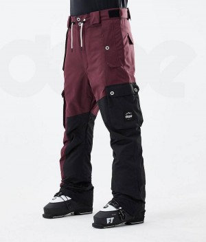 Burgundy / Black Men's Dope Adept 2021 Ski Pants | India_D2310