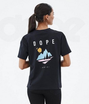 Dark Grey Women's Dope Standard W T-shirts | India_D1099