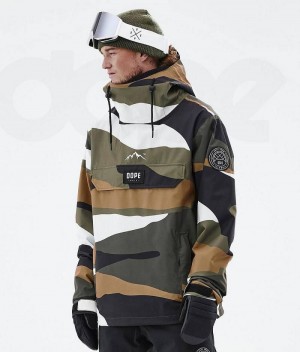 Gold Olive Men's Dope Blizzard Ski Jackets | India_D1368