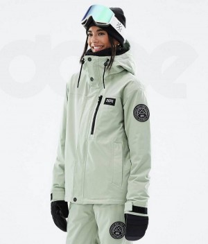 Green Women's Dope Blizzard W Full Zip Ski Jackets | India_D2195