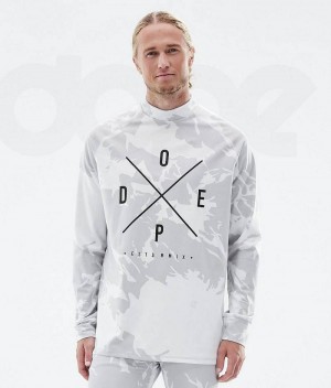 Grey Camo Men's Dope Snuggle Base Layer Tops | India_D2281