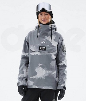 Grey Camo Women's Dope Blizzard W Ski Jackets | India_D1020