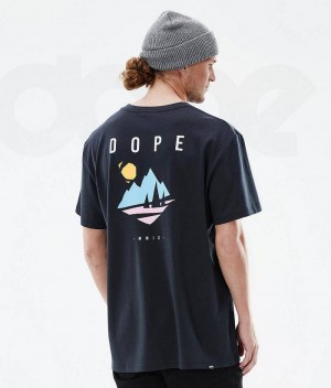 Navy Men's Dope Standard T-shirts | India_D1169