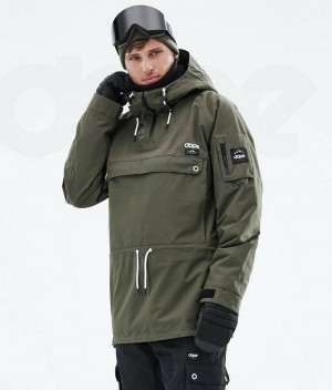 Olive Men's Dope Annok 2021 Snowboard Jackets | India_D1389