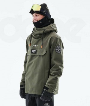 Olive Men's Dope Blizzard 2021 Snowboard Jackets | India_D1059