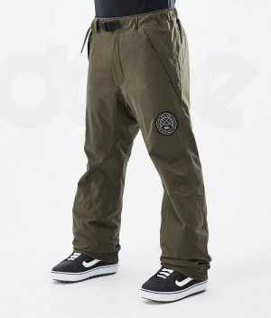 Olive Men's Dope Blizzard Snowboard Pants | India_D1178