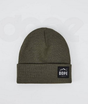 Olive Men's Dope Paradise Beanies | India_D1076