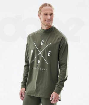 Olive Men's Dope Snuggle Base Layer Tops | India_D1862