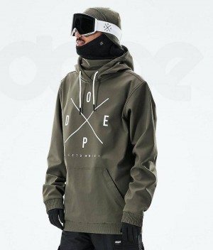 Olive Men's Dope Yeti 2021 Snowboard Jackets | India_D2043