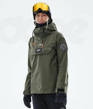 Olive Women's Dope Blizzard W 2021 Ski Jackets | India_D1027