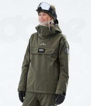 Olive Women's Dope Blizzard W Ski Jackets | India_D1658