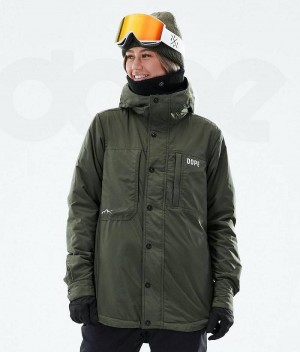 Olive Women's Dope Insulated W Snowboard Jackets | India_D1724